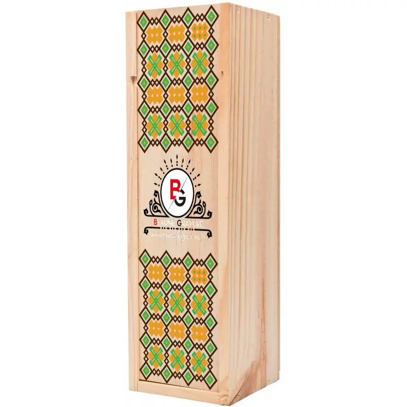 Caisse en bois pour une bouteille personnalisée par impression couleur